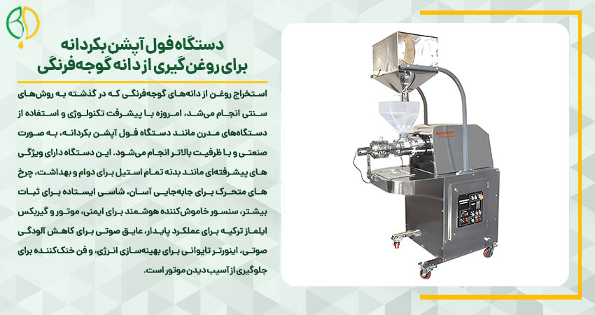 دستگاه فول آپشن بکردانه برای روغنگیری از دانه گوجهفرنگی
