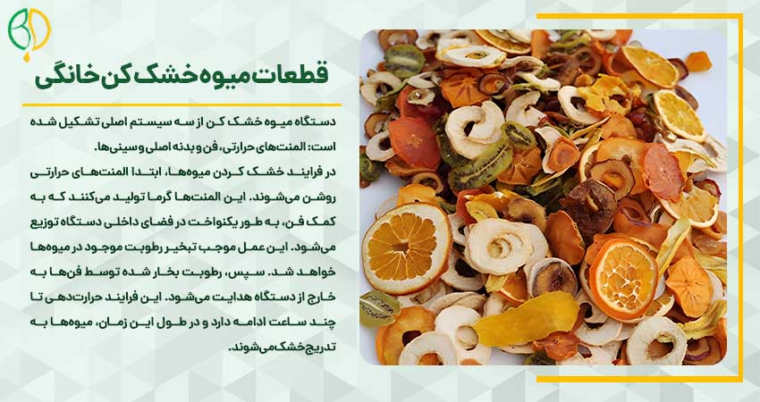 قطعات میوه خشک کن خانگی 